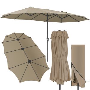 Doppelsonnenschirm Taupe UV-Schutz 80+ | DeubaXXL DE