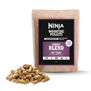 Ninja Woodfire Pellets Robust Blend (0,9kg) | 900g – ca. 20 Kochvorg?nge| Hickory Kirsche, Ahorn, Eiche Grillgeschmack | Rind, Schwein, Huhn | 100 %