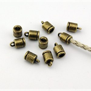 10 Endkappen in antik Bronze für 4 mm Bänder | vintageparts.eu