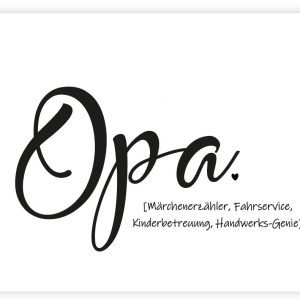 Postkarte | “Opa. (Märchenerzähler, Fahrservice…“ | Donari
