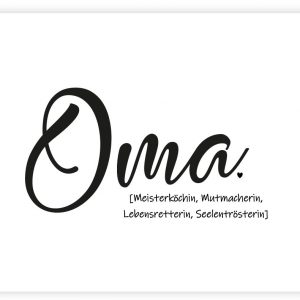 Postkarte | “Oma (Meisterköchin, Mutmacherin, Lebensretterin…“ | Donari