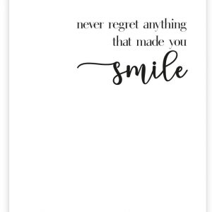 Postkarte | “Never regret anything that made you smile“ | Donari