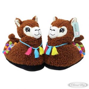 Alpaka Plüsch Hausschuhe SLOFFIES, One Size Erwachsene | Close Up