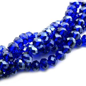 12 Glasschliffperlen in royalblau, 8 mm | vintageparts.eu