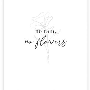 Postkarte | No rain no flowers | Donari