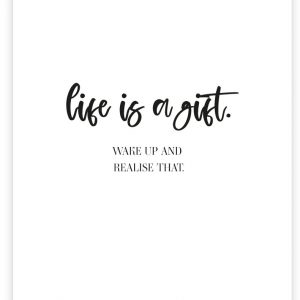 Postkarte | Life is a gift. Wake up and realise that. | Donari