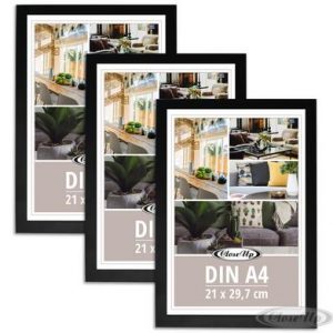 Posterrahmen 21 x 29,7 cm 3-er Set DIN A4 schwarz | Close Up