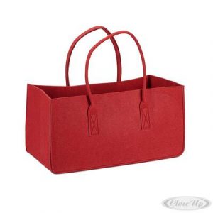 Filztasche Kaminholz Rot Tragetasche, Felt Bag | Close Up