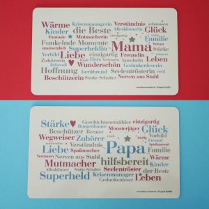Frühstücksbrettchen Mama und Papa | Deine Wörter