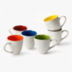 Kaffeetassen Le Papillon 6er Set 350 ml weiß | MIAMIO