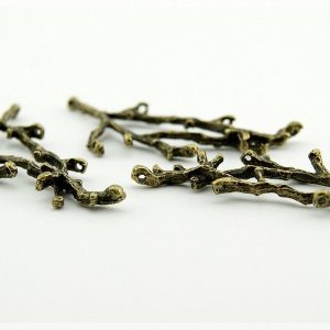 2 lange Zweige mit Mehrfachaufhängungen in antik Bronze | vintageparts.eu