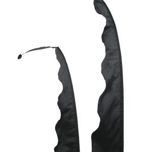 DEKOVALENZ – Balifahne WAVE, Stoff ohne Stange, versch. Farben+Längen 5 Meter, schwarz | DEKOVALENZ