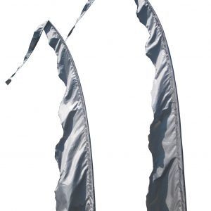 DEKOVALENZ – Balifahne WAVE, Stoff ohne Stange, versch. Farben+Längen 5 Meter, silbergrau | DEKOVALENZ