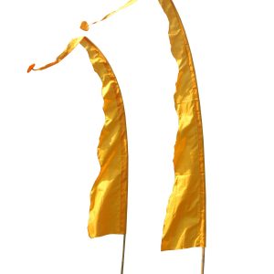 DEKOVALENZ – Balifahne WAVE, Stoff ohne Stange, versch. Farben+Längen 3 Meter, goldgelb | DEKOVALENZ