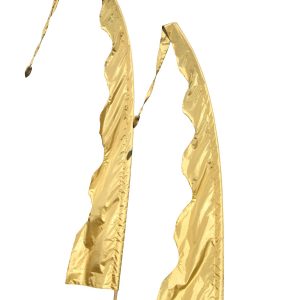 DEKOVALENZ – Balifahne WAVE, Stoff ohne Stange, versch. Farben+Längen 3 Meter, gold | DEKOVALENZ