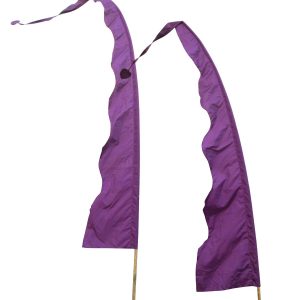 DEKOVALENZ – Balifahne WAVE, Stoff ohne Stange, versch. Farben+Längen 3 Meter, lila | DEKOVALENZ
