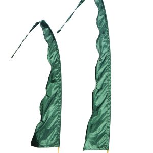 DEKOVALENZ – Balifahne WAVE, Stoff ohne Stange, versch. Farben+Längen 3 Meter, dunkelgrün | DEKOVALENZ