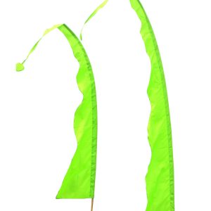 DEKOVALENZ – Balifahne WAVE, Stoff ohne Stange, versch. Farben+Längen 3 Meter, hellgrün | DEKOVALENZ