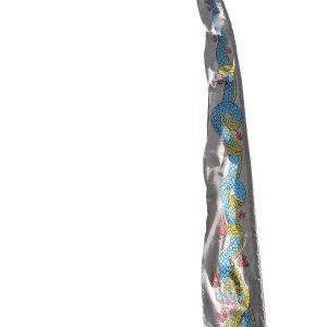 DEKOVALENZ – Drachenfahnen-Stoff DRAGON mit herzförmiger Spitze, versch. Farben 5 Meter, silbergrau | DEKOVALENZ