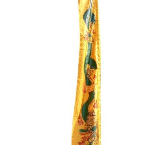 DEKOVALENZ – Drachenfahnen-Stoff DRAGON mit herzförmiger Spitze, versch. Farben 5 Meter, goldgelb | DEKOVALENZ