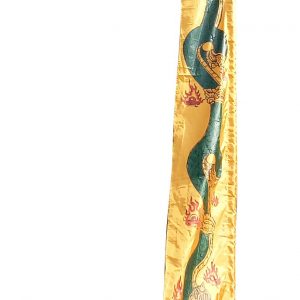 DEKOVALENZ – Drachenfahnen-Stoff DRAGON mit herzförmiger Spitze, versch. Farben 5 Meter, gold | DEKOVALENZ