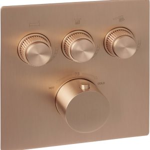 Saqu Shine Control Abdeckung für Einbau-Thermostat Gebürstetes Kupfer | Saniweb