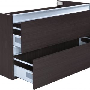 Saqu Waschbeckenunterschrank mit 2 Schubladen 100×46 cm Holznerf Grau | Saniweb