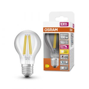 OSRAM Dimmbare LED-Lampe LED SUPERSTAR+ CL A FIL 100 dim 11W/927 E27 CRI90 BOX, E27 , Warmweiß | LEDVANCE