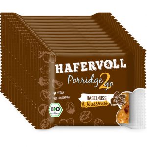 HAFERVOLL Porridge 2 Go Haselnuss & Nussmuss, 13er Pack | Motatos DE