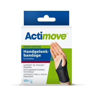Actimove SPORTS EDITION einstellbare Handgelenkbandage – zur Stabilisierung des Handgelenks – für den Sport – Schwarz, Universalgröße | DealClub