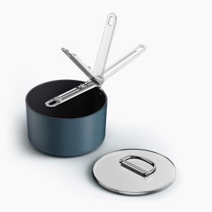 Joseph Joseph Space Klappbarer Griff Keramik Antihaft 19 cm Blau Kochtopf & Deckel, One size, Blau | Joseph Joseph