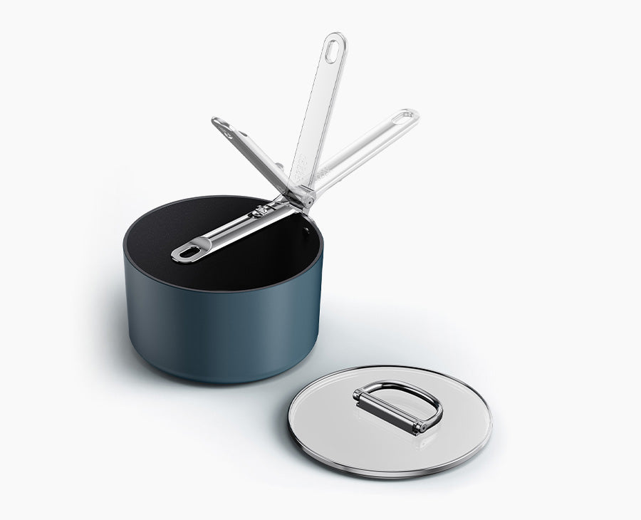 Joseph Joseph Space Klappbarer Griff Keramik Antihaft 19 cm Blau Kochtopf & Deckel, One size, Blau | Joseph Joseph