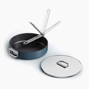 Joseph Joseph Space Klappgriff Keramik Antihaft 28 cm Blau Sauteuse & Deckel, One size, Blau | Joseph Joseph