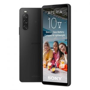 Sony Xperia 10 V Schwarz | 5G Smartphone | 5000 mAh Akku | 6.1 Zoll 21:9 OLED Display | 48+8+8MP Dreifach-Kamera | IP65/68 | 6 GB RAM + 128 GB