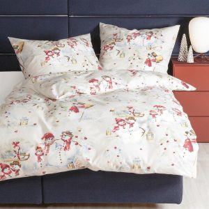 Janine Feinbiber Bettwäsche Davos 65149-01 Schneemann Creme 135×200 | Bettenhaus-Breuer