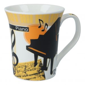 Notentasse Tasse Becher Piano & Flügel und Servietten “Musique” SET | Markstein.de
