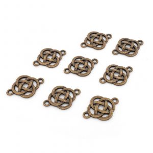 8 geschlungene Verbinder in Vintage bronze | vintageparts.eu