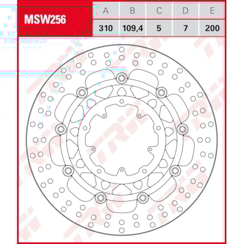 TRW Brake disc, discs for motorcycles, MSW256RAC | RAD