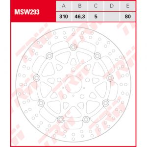 TRW Brake disc, discs for motorcycles, MSW293 | RAD