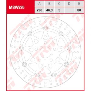 TRW Brake disc, discs for motorcycles, MSW295 | RAD