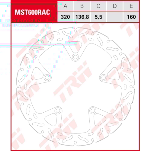 TRW Brake disc, discs for motorcycles, MST600RAC | RAD