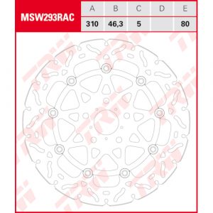 TRW Brake disc, discs for motorcycles, MSW293RAC | RAD