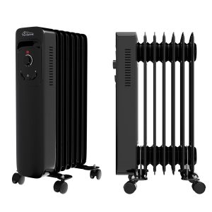Ölradiator, Elektroheizung TT-OR 207 in schwarz mit 7 Rippen und 1500 Watt, drei Heizstufen (600W, 900W, 1500W) | TroniTechnik