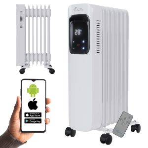 Ölradiator, Elektroheizung TT-OR 307 in weiß mit 7 Rippen und 1500 Watt, drei Heizstufen, mit WiFi | TroniTechnik