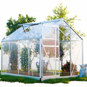 GARMIO Gewächshaus NEAPEL inkl. Fundament mit Dachfenster 250x190cm | TroniTechnik