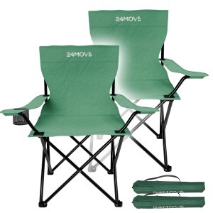 24MOVE Campingstuhl Klappstuhl grün 2er Set | TroniTechnik