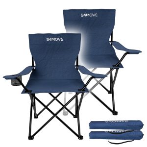 24MOVE Campingstuhl Klappstuhl blau 2er Set | TroniTechnik