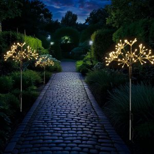 LED Gartenstecker Feuerwerk – Leuchtstäbe Pusteblumen – H: 80cm – 8… | Home-and-Living