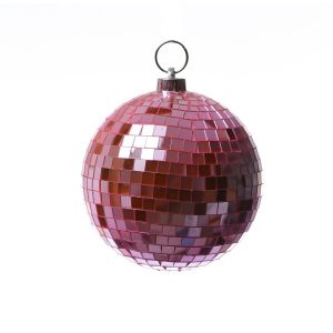 Spiegelkugel 15cm – Discokugel – Echtglas – 10x10mm Spiegel – rosa | Home-and-Living