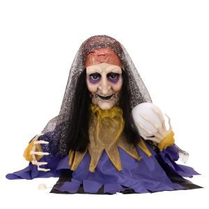 Halloween Figur Wahrsagerin, animiert 50cm – Bewegung, Licht, Geräu… | Home-and-Living